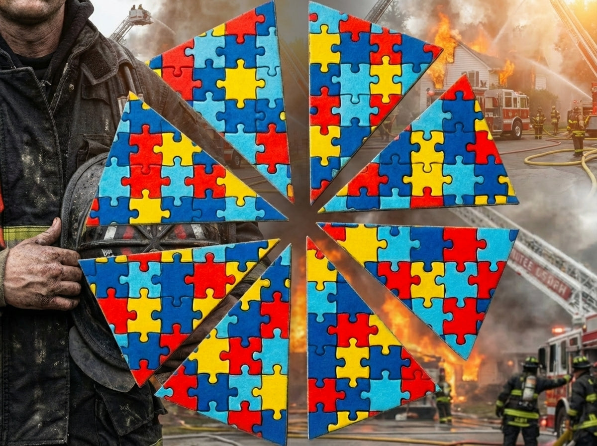 Autism Support Puzzle Pieces 8 Section Reflective Helmet Flag ...