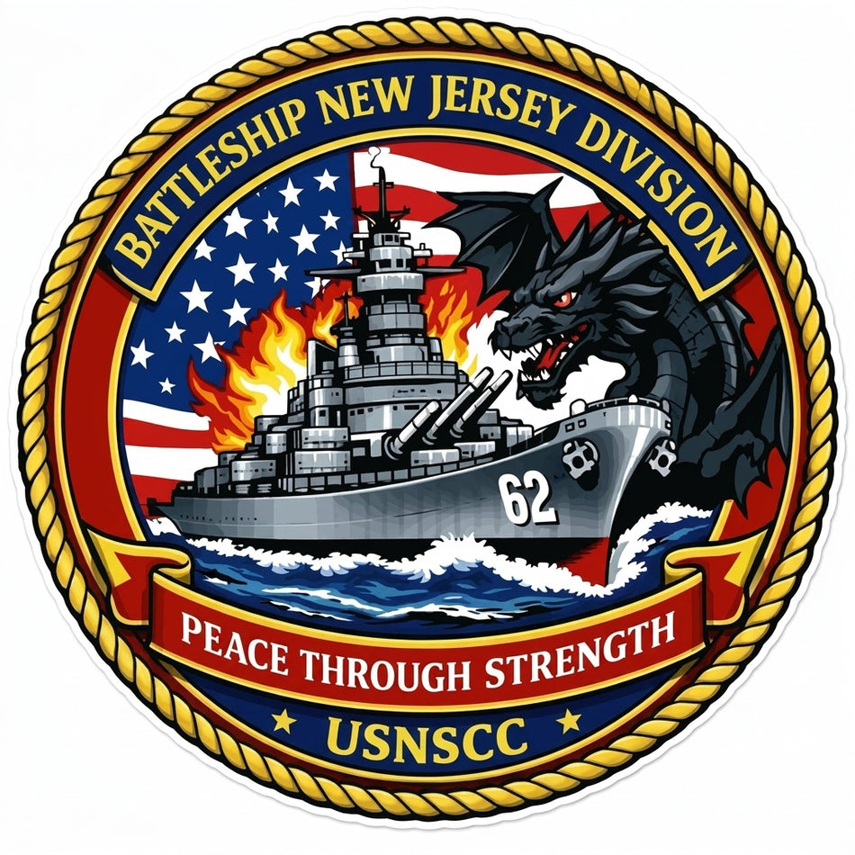 Battleship New Jersey Window/Hardhat Decal