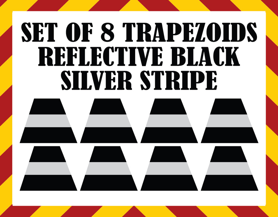 Reflective Black/Silver 8 Trapezoid Decals