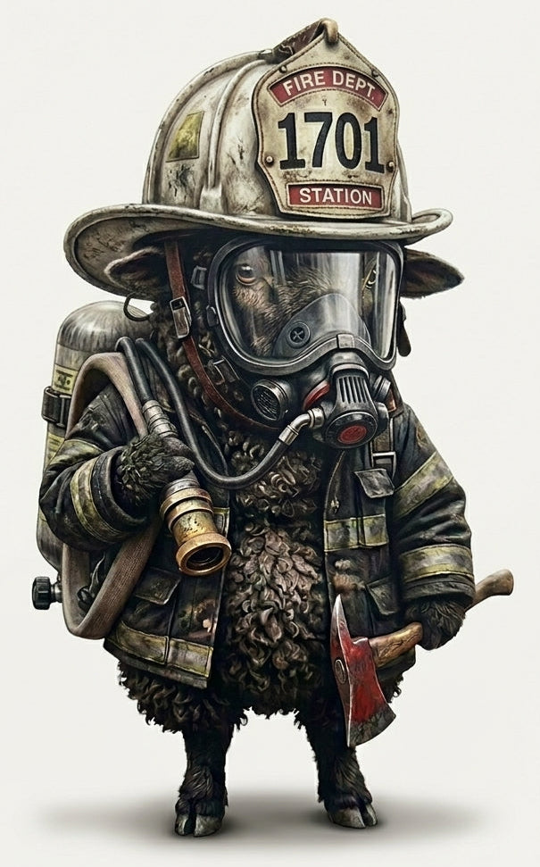 Black Sheep Firefighter White 1701 Helmet Window/Helmet Decal or MAGNET