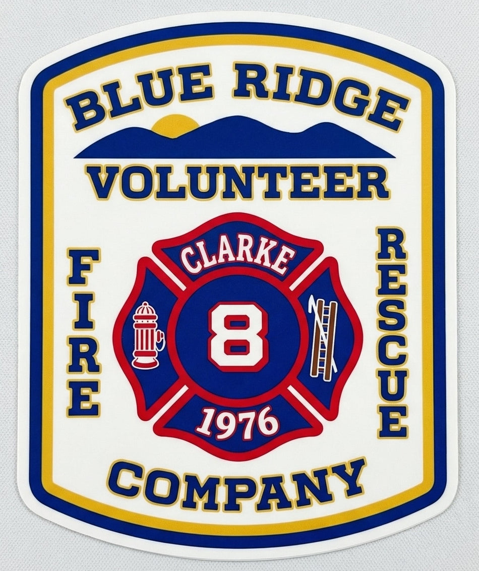 Blue Ridge Volunteer Fire Rescue Window/Helmet Decal or MAGNET Powercall