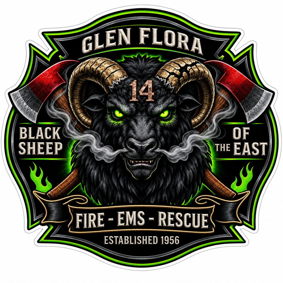Glen Flora Fire Rescue Customer Decal – Economy Bulk Decals sqd.1