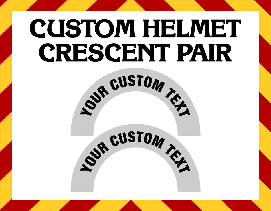 Window Decal - Customizable Helmet Crescent Decal Pair
