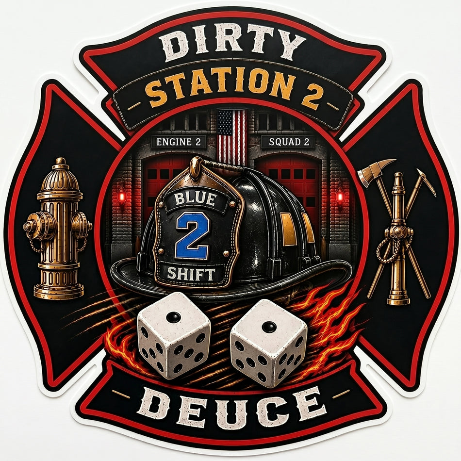 Dirty Deuce Station 2 Customer window/Hardhat Decal