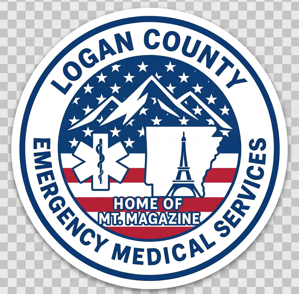 Logan County EMS Circle Window/Helmet Decal or MAGNET Powercall