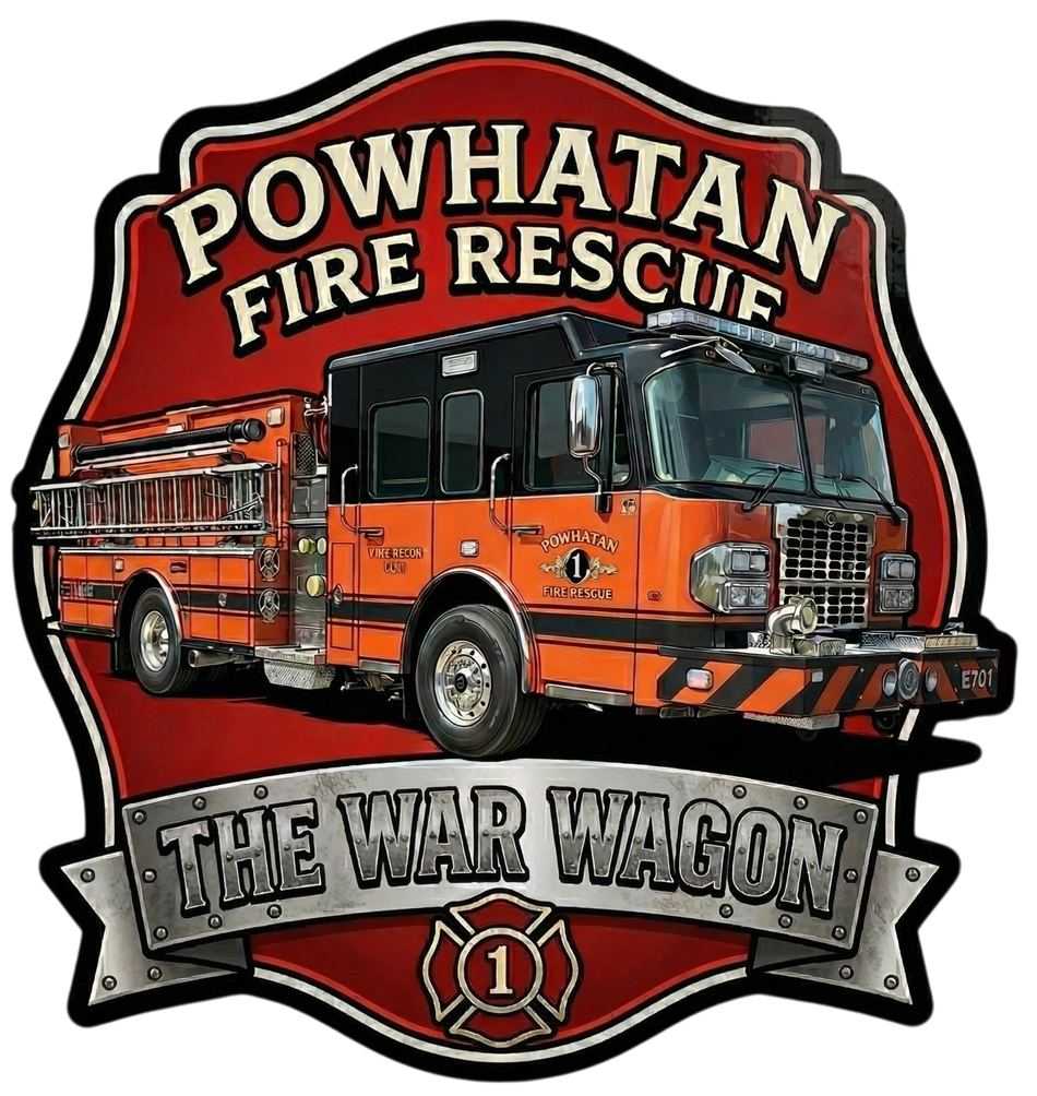 Powhatan Fire Rescue Truck Helmet Window or Helmet Decal