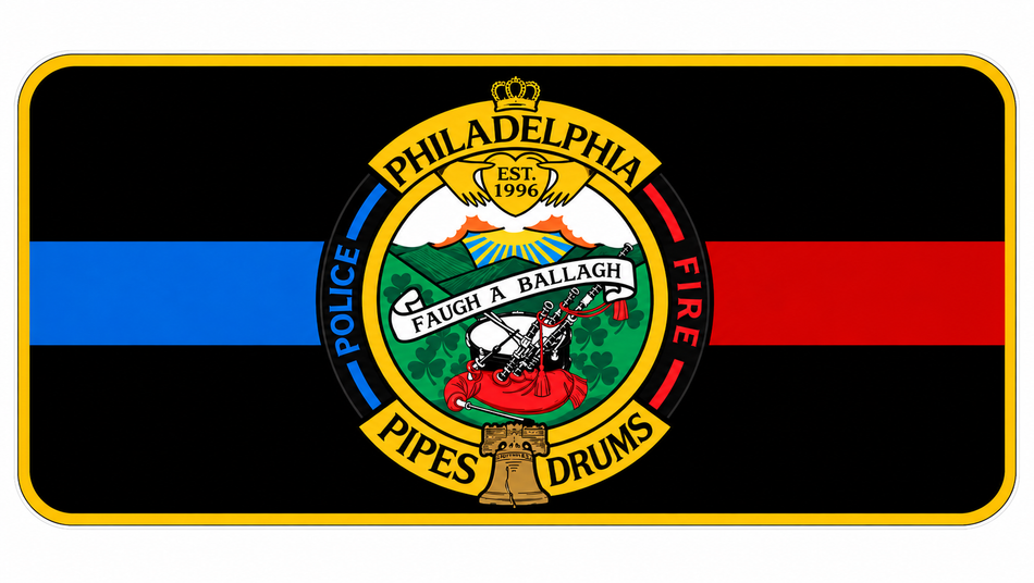 Philadelphia Pipes and Drums 40 Piece Custom Made 12" x 6" License Plate