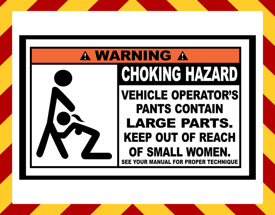 Warning Choking Hazard Customer Decal