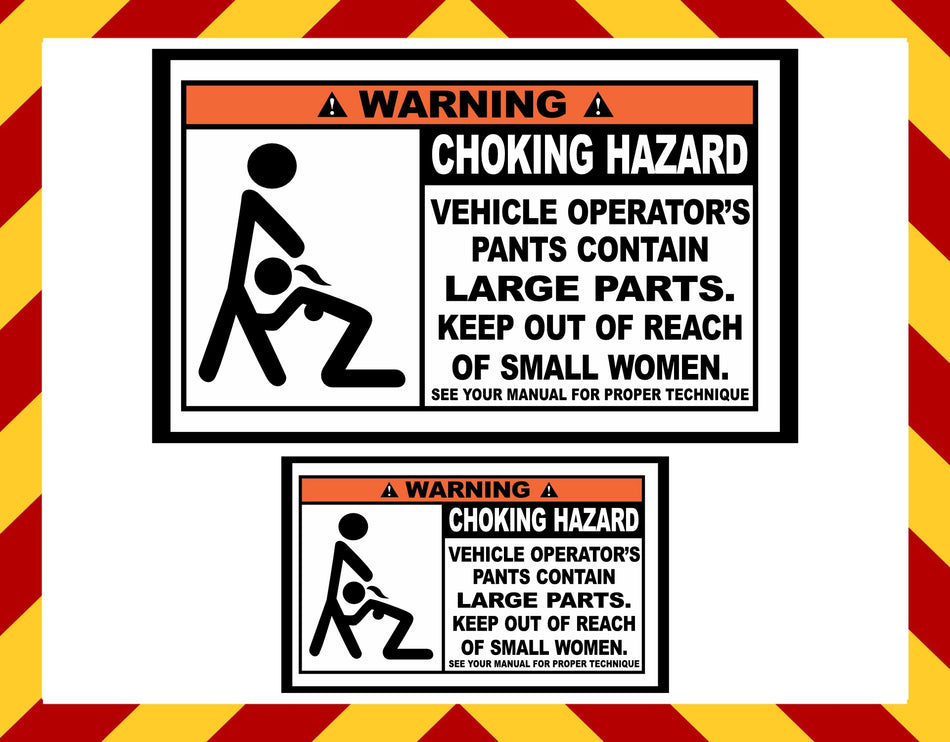 Warning Choking Hazard Set of 2 Decals
