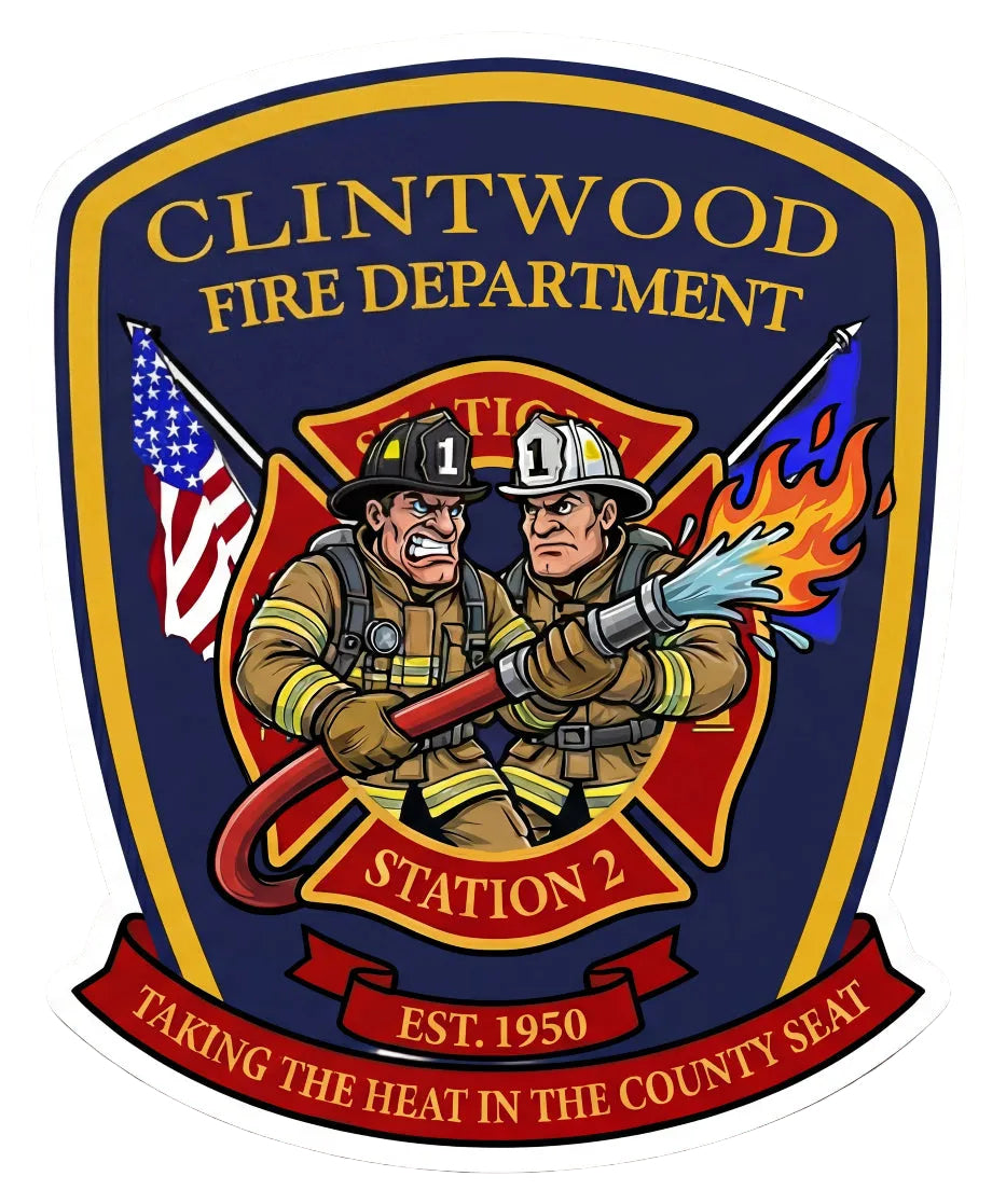 Clintwood Fire Department Window or Helmet Decal Powercall