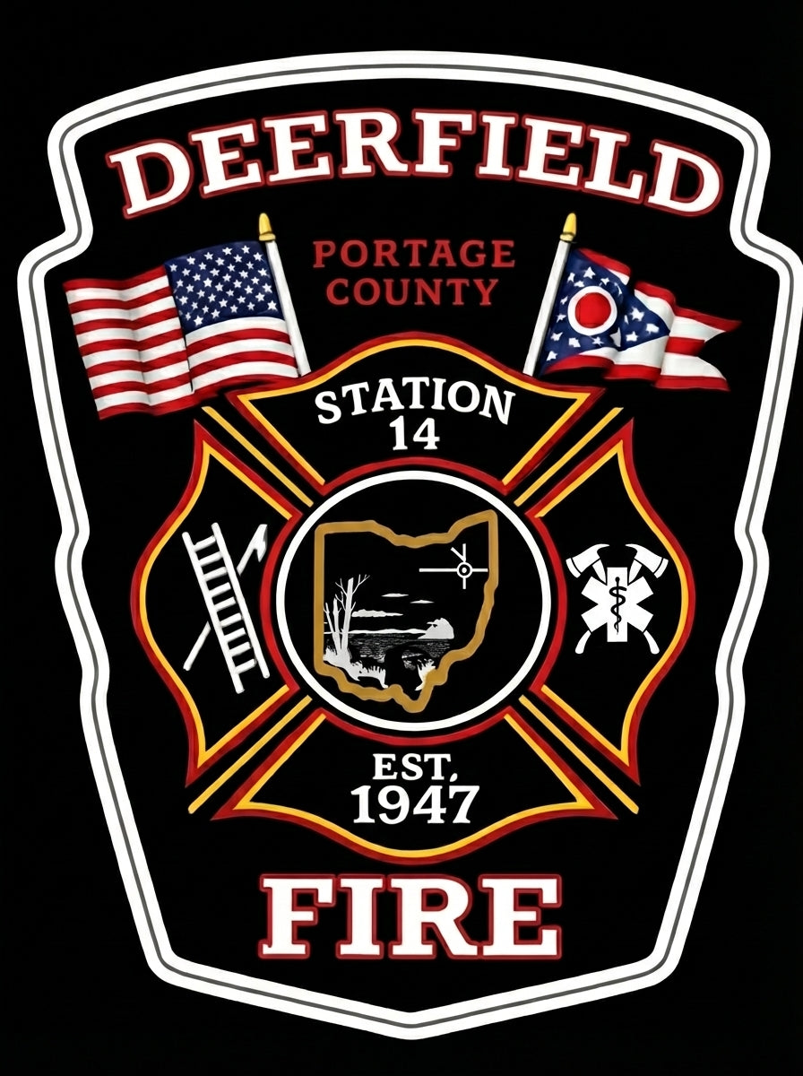 Deerfield Fire Station 14 Helmet Window/Helmet Decal or MAGNET