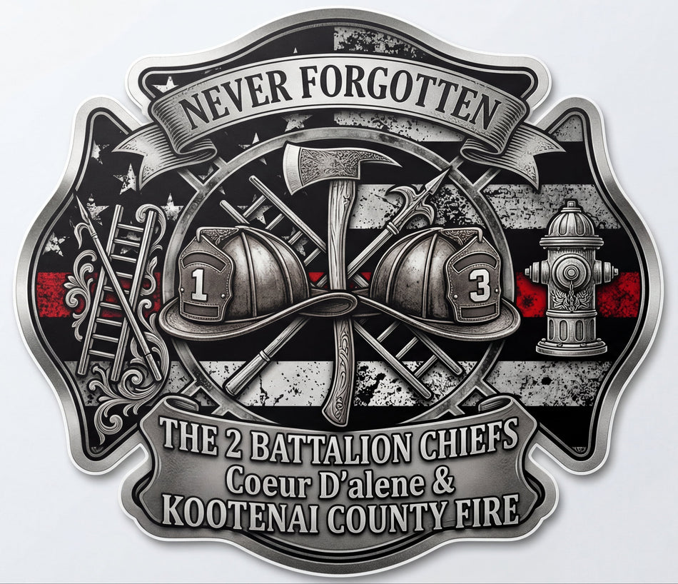 Kootenai County Memorial Design Helmet Window/Helmet Decal or MAGNET