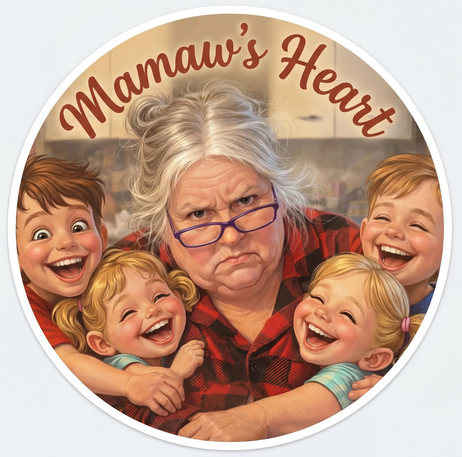 Mamaws Heart Helmet Window/Helmet Decal or MAGNET