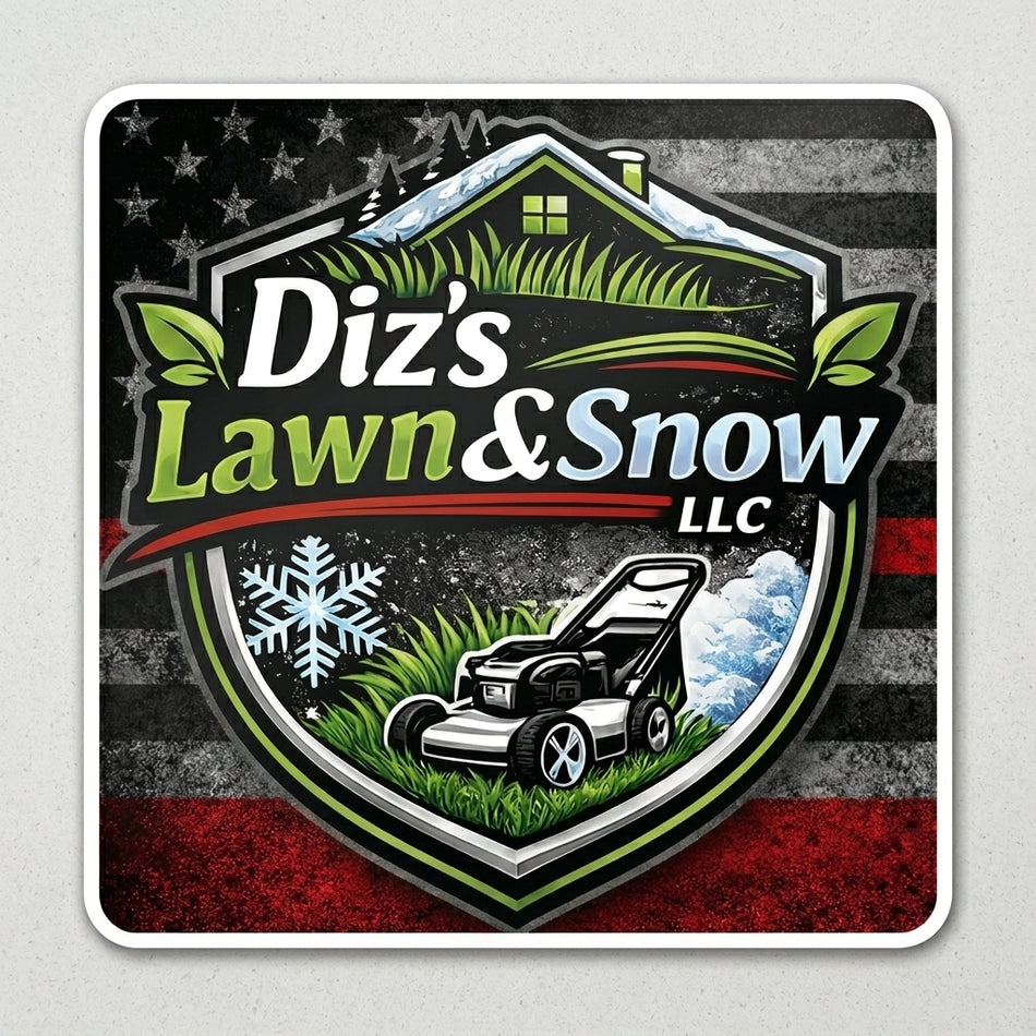 Diz Lawn and Snow Customer window/Hardhat Decal