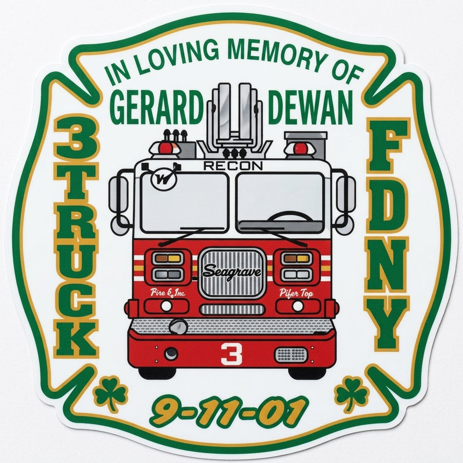 Gerard Dewan Memorial Maltese Window/Helmet Decal or MAGNET (sqd.1)