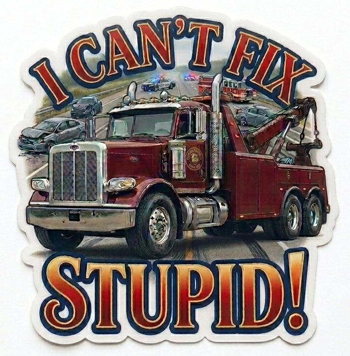 Can't fix Stupid Tow Truck Window/Helmet Decal or MAGNET