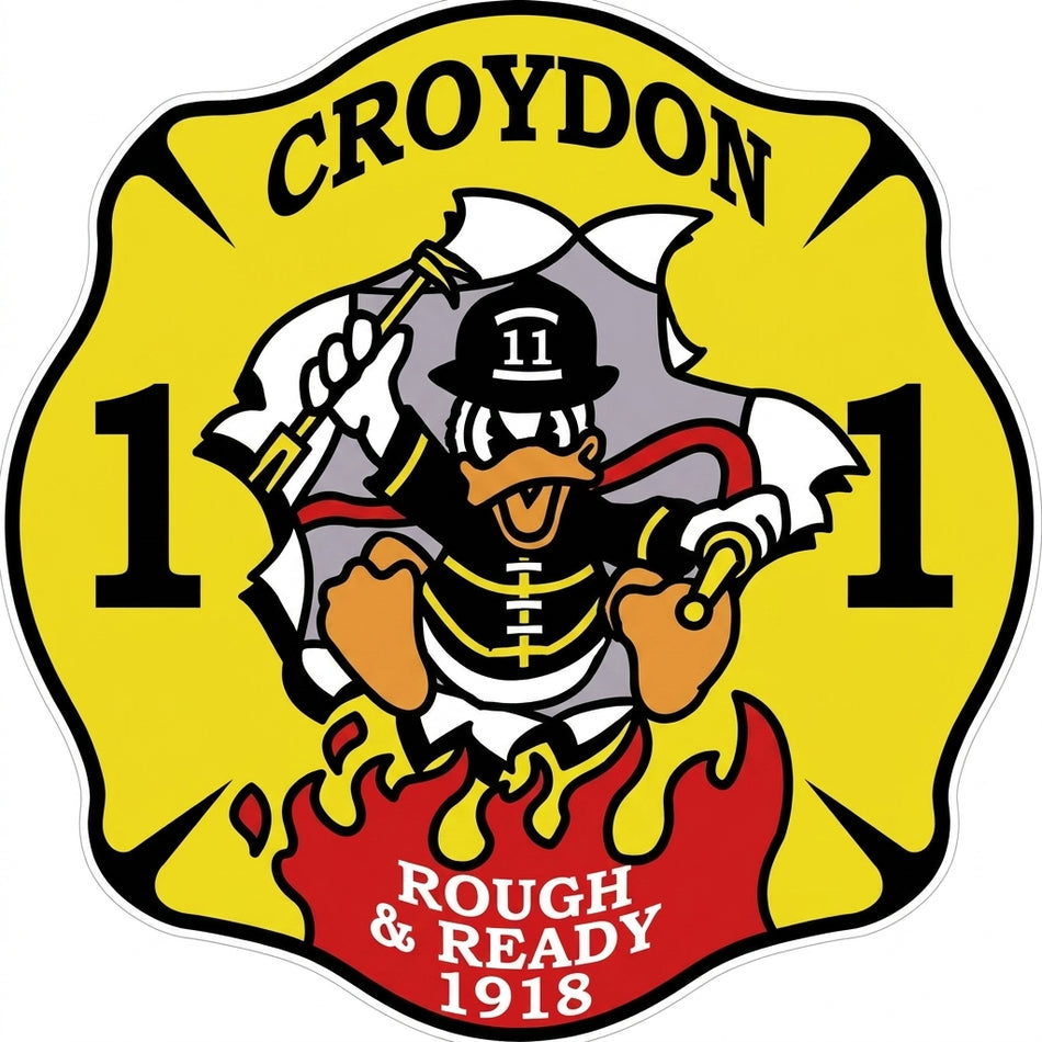 Croyden Rough and Ready Maltese Cross Window/Hardhat Decal