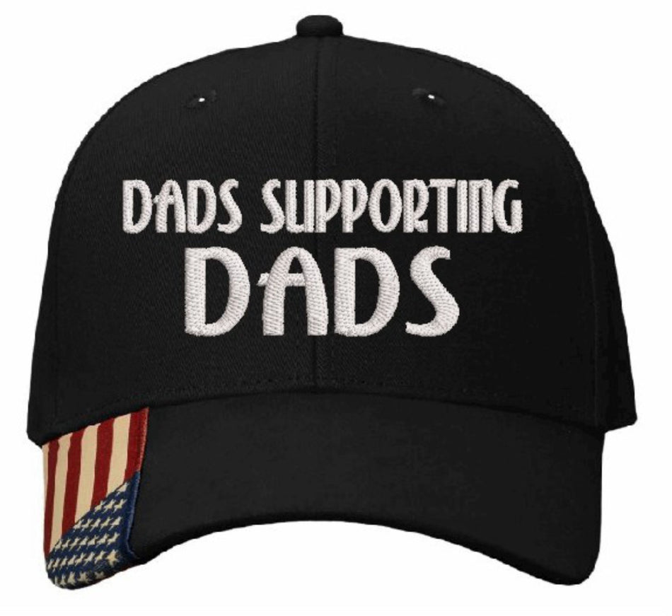 Dads Supporting Dads Embroidered Adjustable Hat with USA Flag Brim