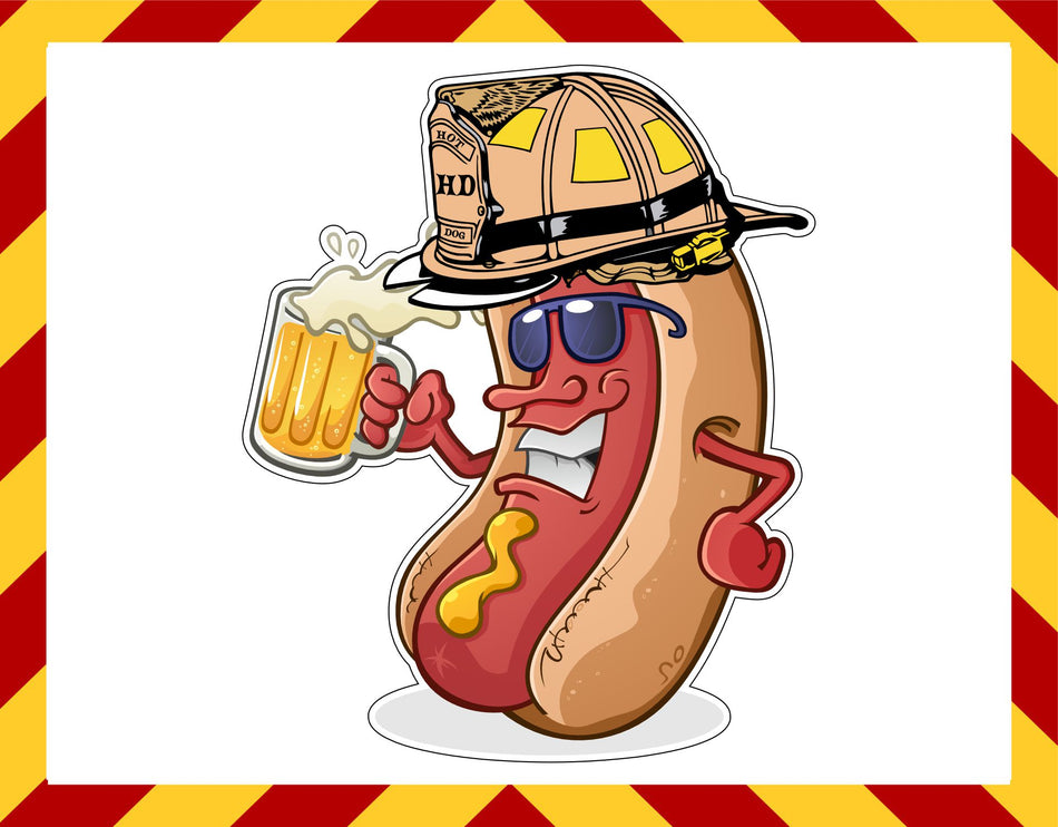 Hot Doggin Firefighter Customer Decal