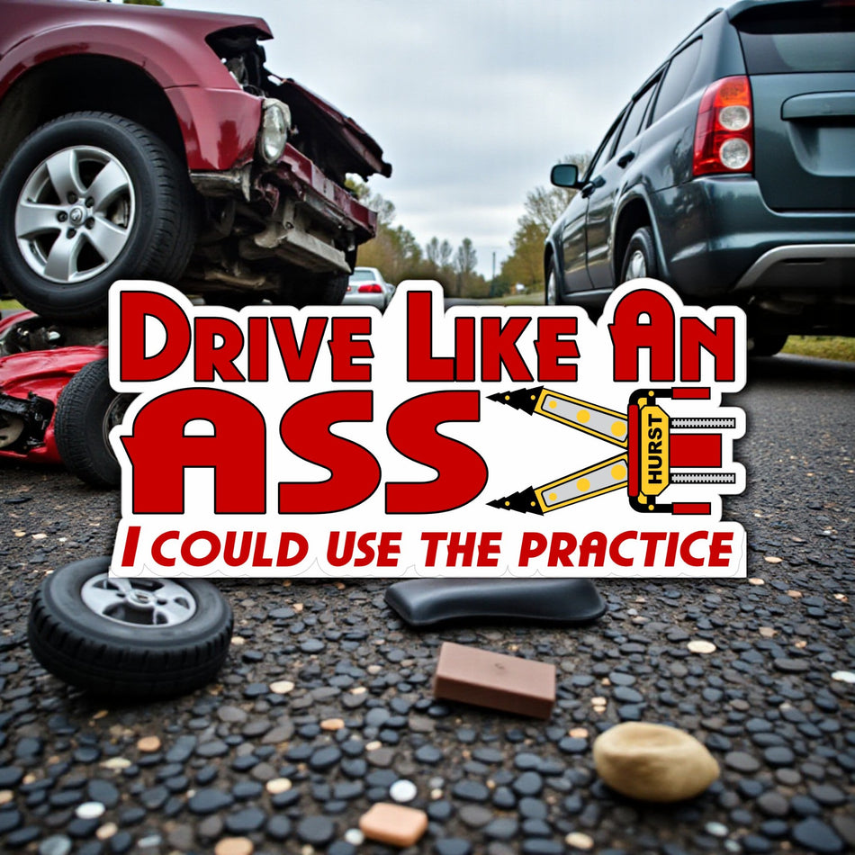 Firefighter Decal Sticker REFLECTIVE Drive like an ass practice Fire Deparment Decal Tiktok