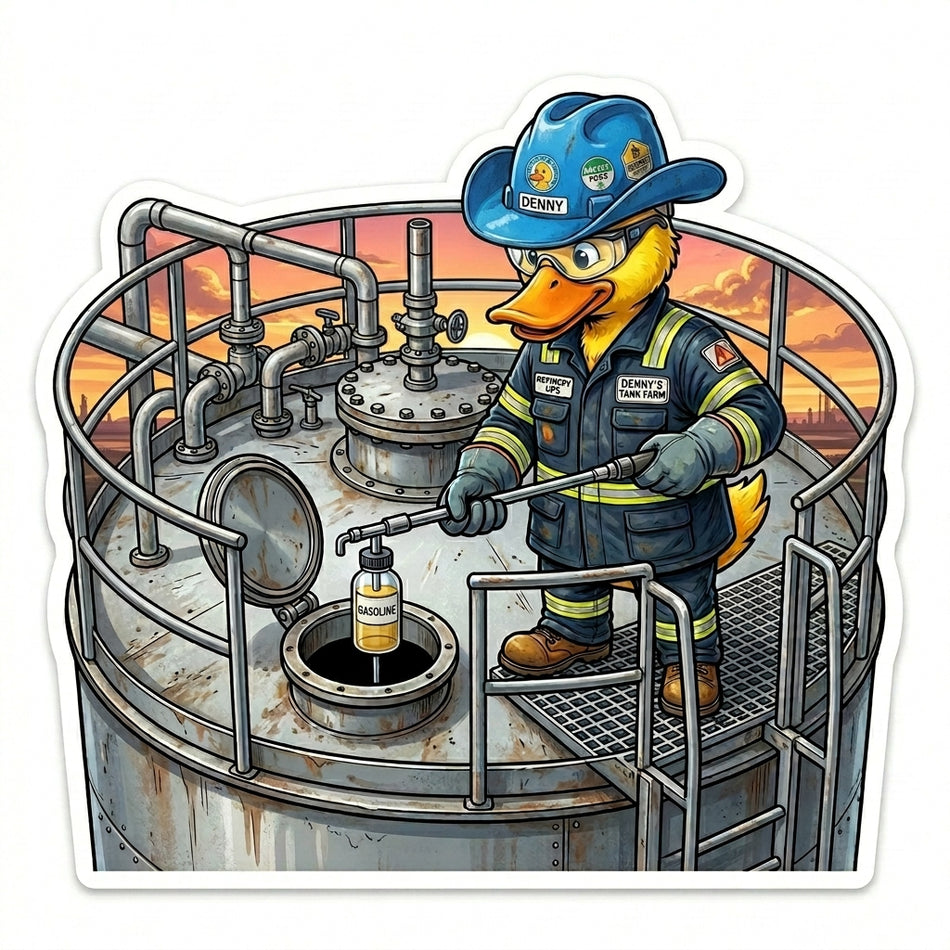 Refinery Duck Cowboy Blue Hat Helmet Window/Helmet Decal or MAGNET