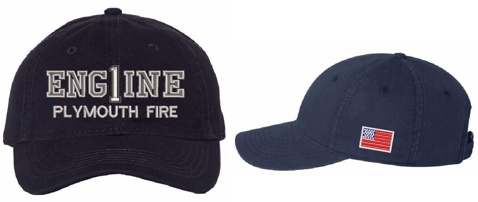 Plymouth Fire Engine 1 AH35 Unstructured Hat with side Flag