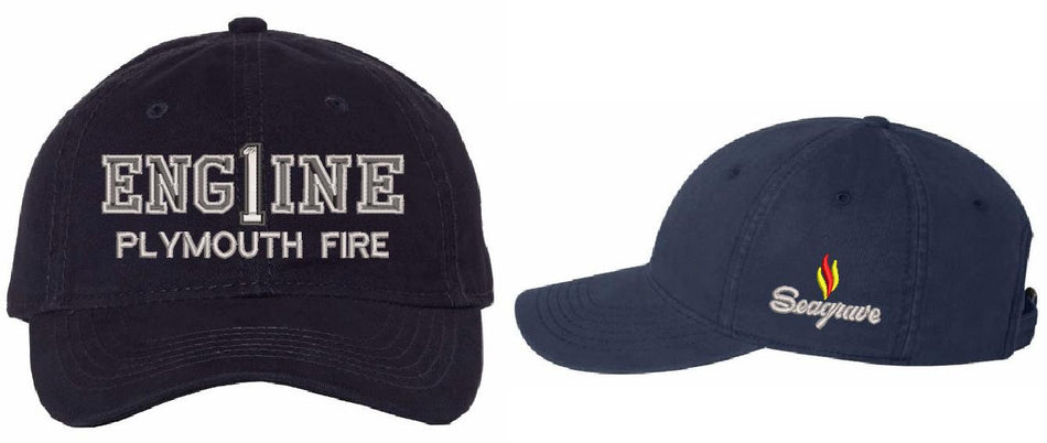 Plymouth Fire Engine 1 AH35 Navy Hat with Seagrave Side Logo