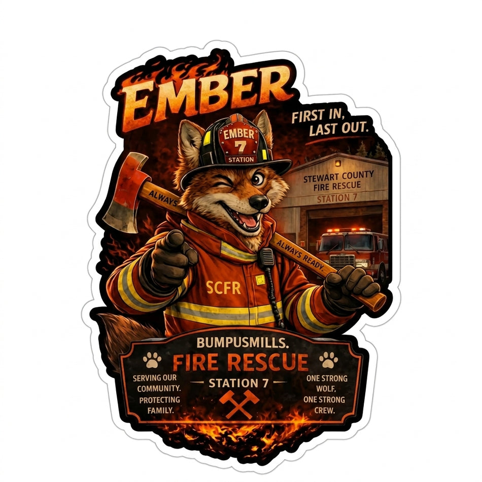 Ember First In Last Out Window/Helmet Decal or MAGNET