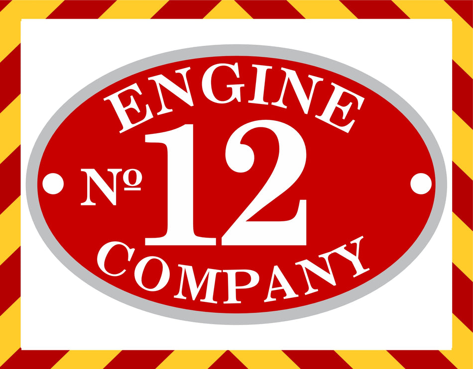 Custom Oval Fire Dept. Custom Decal Design