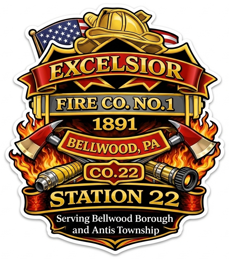 Excelsior Fire Company #1 Window/Helmet Decal or MAGNET