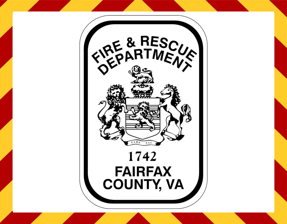 Fairfax County Fire Rescue Black/White Customer Decal