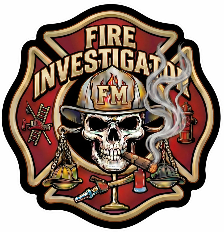 Fire Investigator Malatese Window or Helmet Decal Powercall