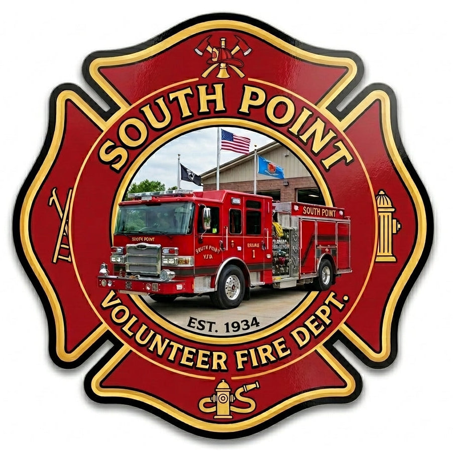 South Point VFD Maltese Helmet Window/Helmet Decal or MAGNET