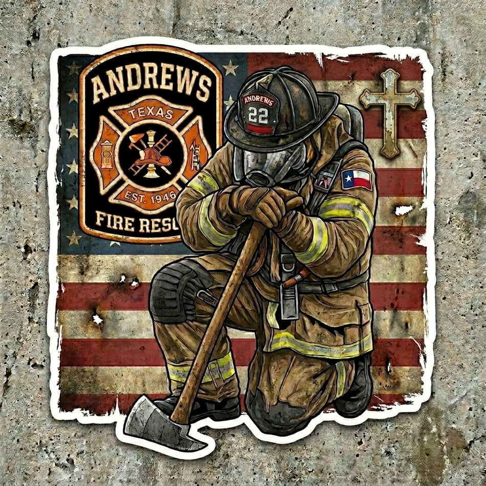 Andrews Fire Rescue Flag Window/Helmet Decal or MAGNET