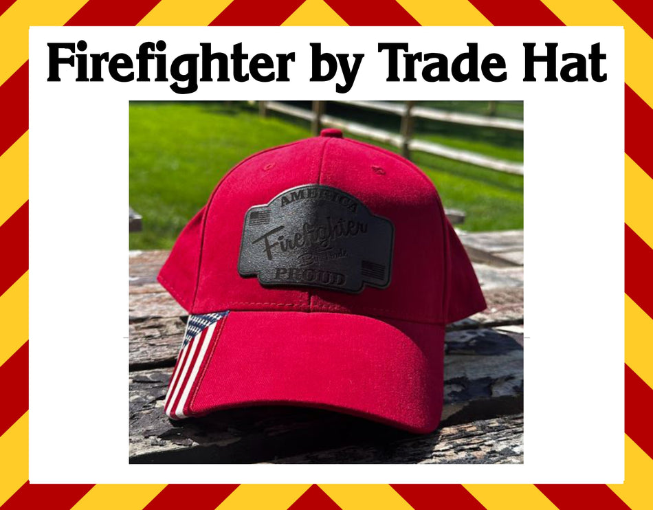 Firefighter Proud Blackout Leather Badge USA300 Hat