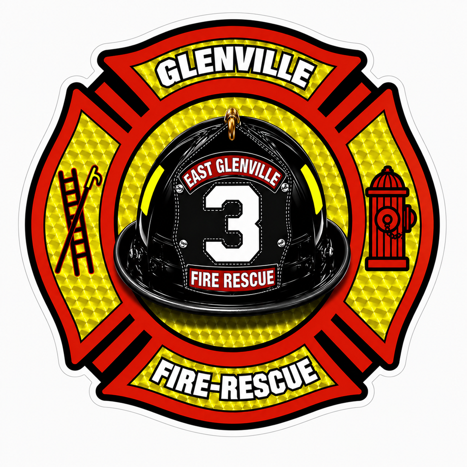 Glenville Fire Rescue Maltese Customer Decal or Magnet (sqd.1)