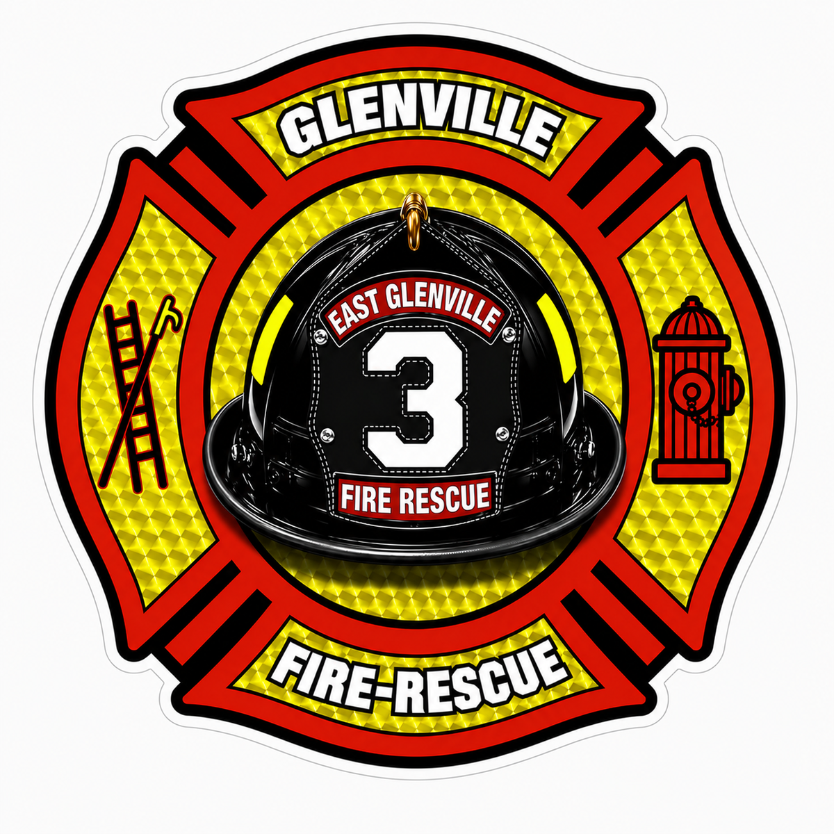 Glenville Fire Rescue Maltese Customer Decal or Magnet economy non-reflective decal