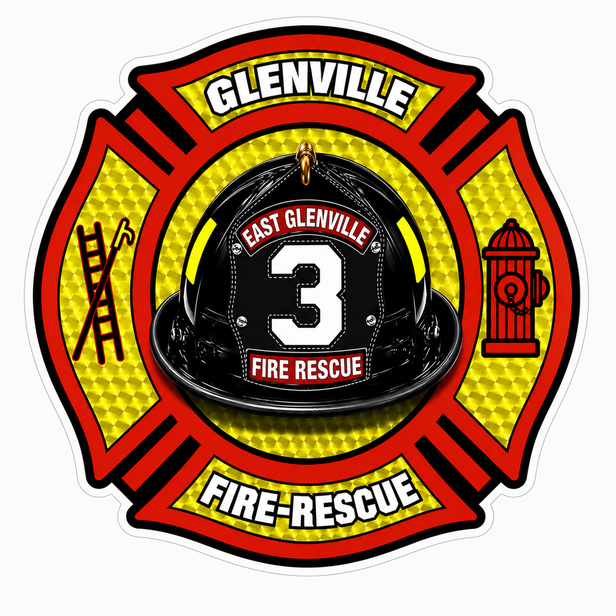 Glenville Fire Rescue Maltese Customer Decal or Magnet economy non-reflective decal