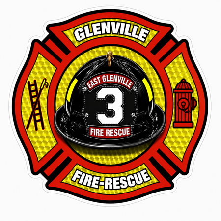 Glenville Fire Rescue Maltese Customer Decal or Magnet economy non-reflective decal