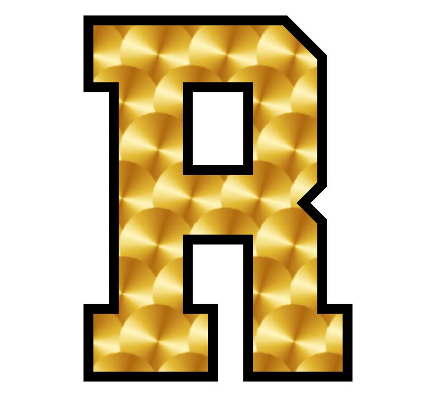 Gold Leaf Printed Reflective Letter R – Powercall Sirens LLC