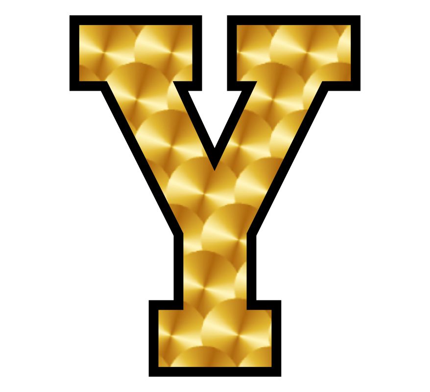 Gold Leaf Printed Reflective Letter Y