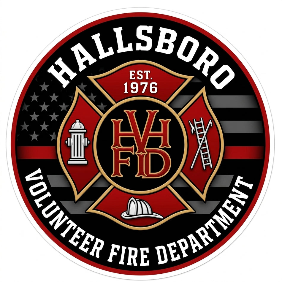 Hallsboro Volunteer Fire Department Window/Hardhat Decal