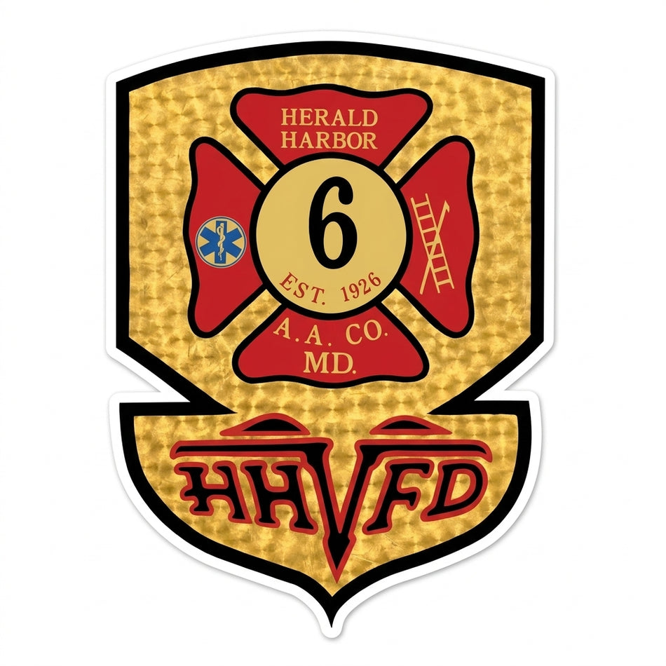 Herald Harbor Gold Volunteer Fire Dept. Customer Decal or Magnet (sqd.1)