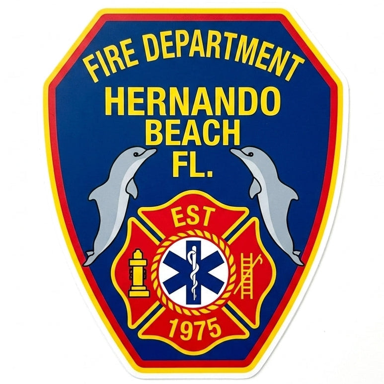Hernando Beach Florida Fire Dept Window/Helmet Decal or MAGNET