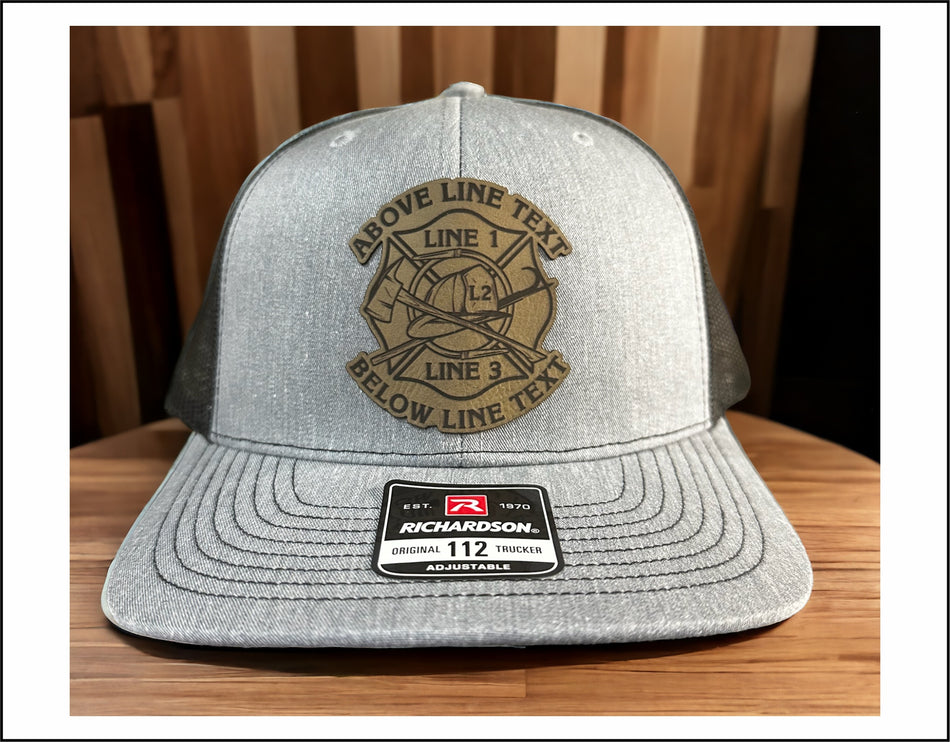 Firefighter Hose Axe Custom Leather Badge Richardson 112 Hat