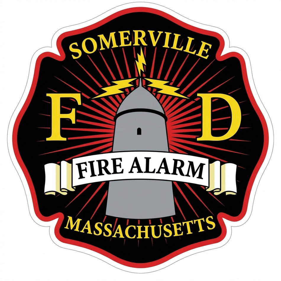 Somerville Fire Alarm Window/Helmet Decal or MAGNET Powercall