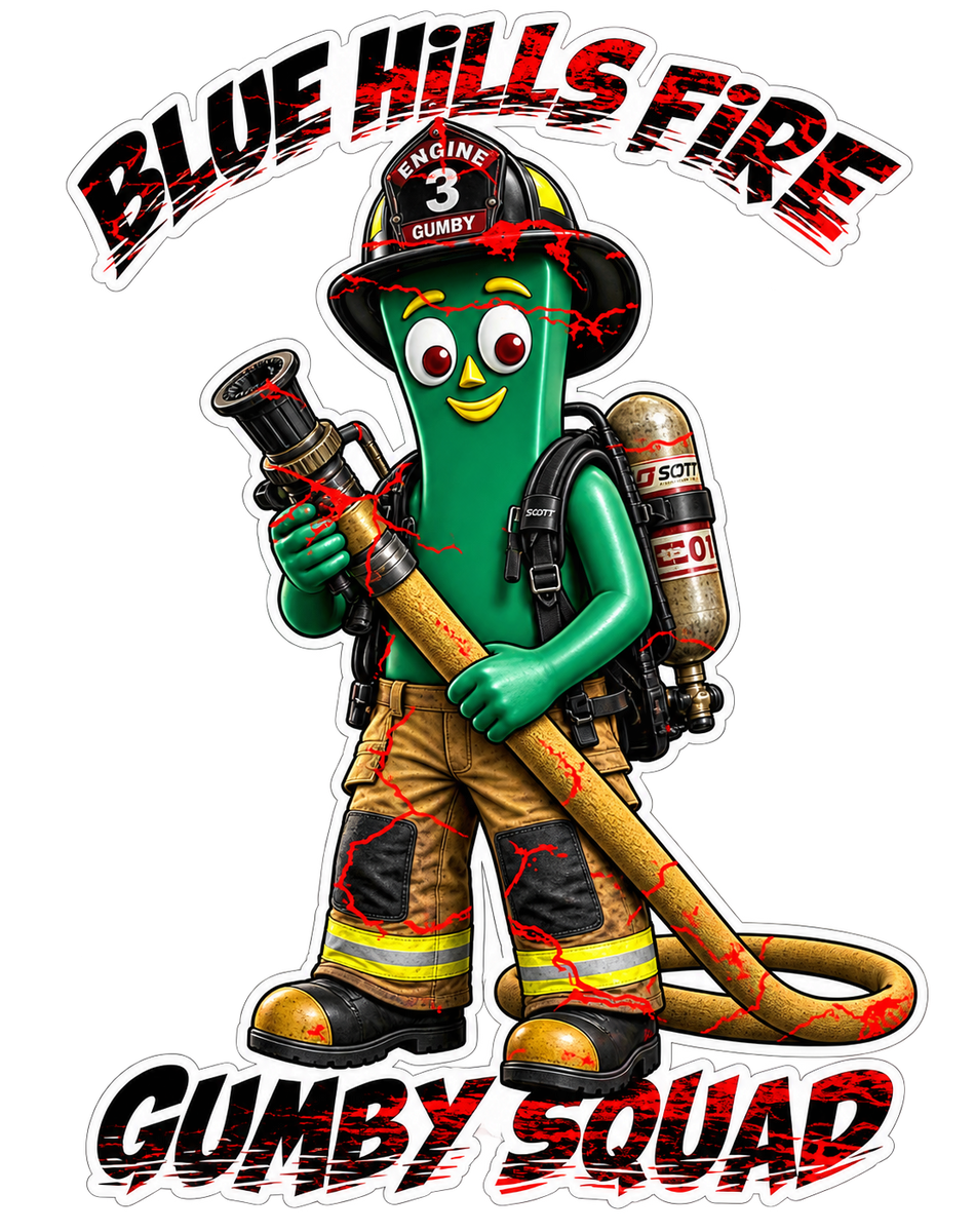 Blue Hills Fire PREMIUM Customer Window or Helmet Decal (sqd.1)