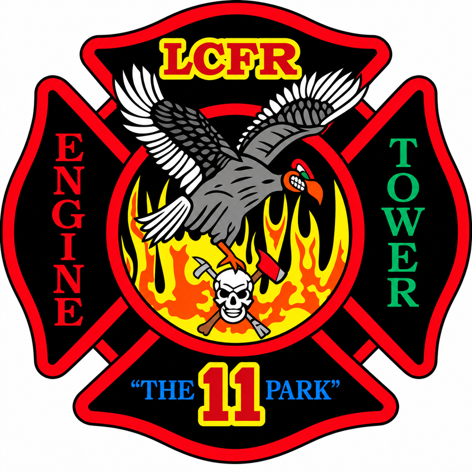 LCFR The Park Station 11 PREMIUM Customer Window or Helmet Decal (sqd.1)