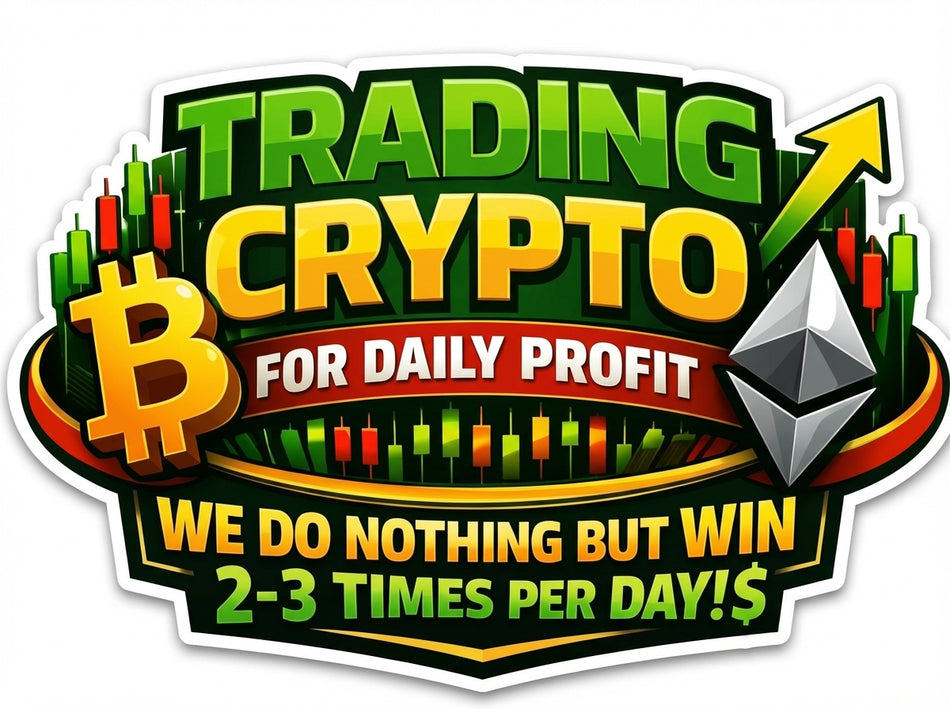 Trading Crytpo Daily Profit Window or Helmet Decal