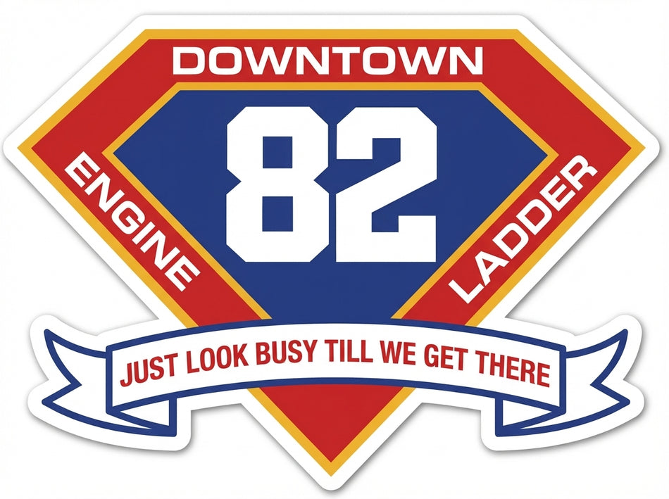 Downtown 82 Engine Ladder Helmet Window/Helmet Decal or MAGNET